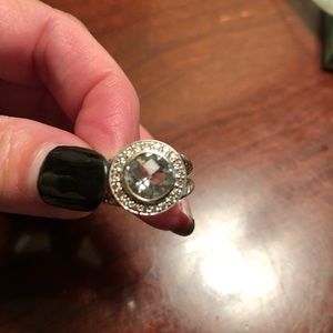 David Yurman Petite Albion Prasolite Sterling Ring